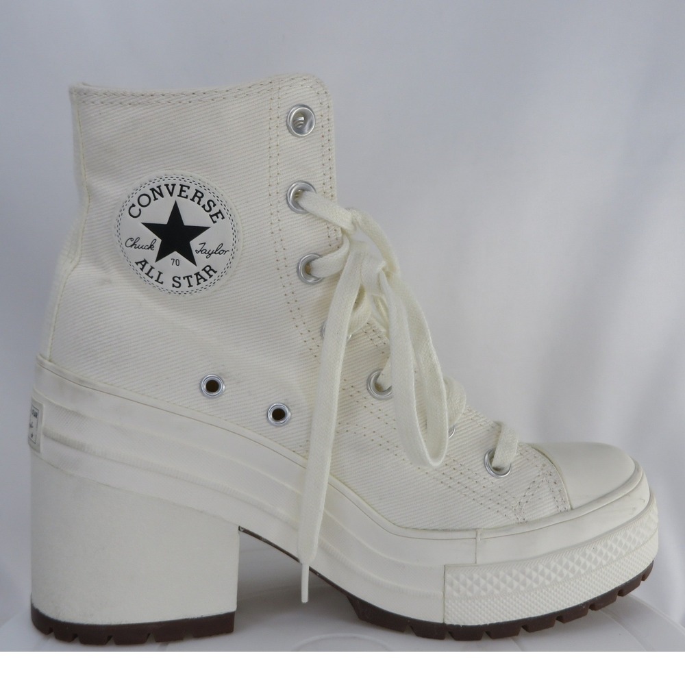 Converse Chuck 70 De Luxe Heel Egret White Platform Boots A05348C Womens 7
